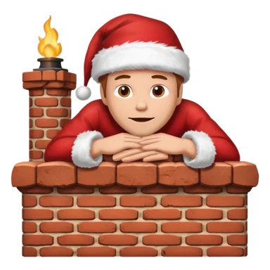 Cristmas male lie down on a chimney sticker