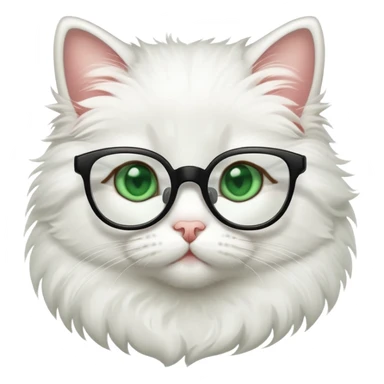 Cute cat with green eyes wearing glasses  sticker
