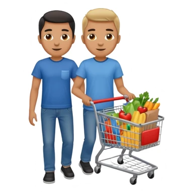 a man with a shopping cart full body sticker