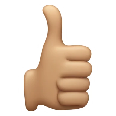 Thumbs up back of hand no fingers showing sticker