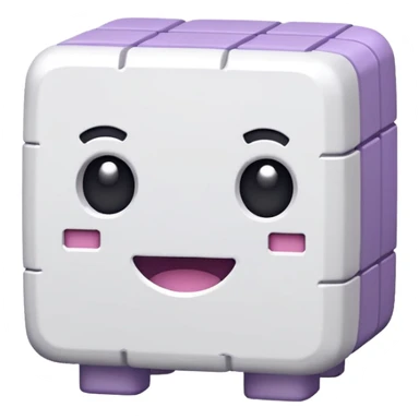 white shulker, white blocky creature, cute sticker