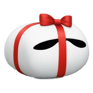 Xmas Stack pillow no face with red ribbon sticker