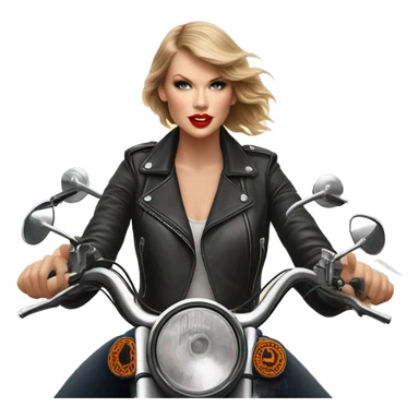 Tattooed Taylor Swift riding a vintage Harley Davidson  sticker
