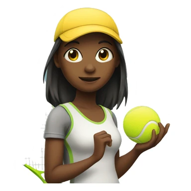girl with tennis ball sticker