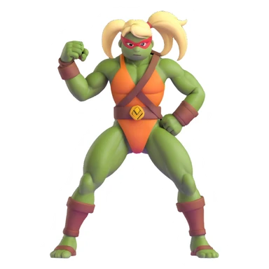Hun from TMNT, large muscular gang leader with blonde ponytail sticker