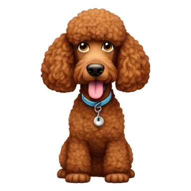 standard poodle red with toungue out  sticker