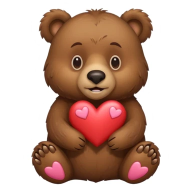 Grizzly Bear with hearts sticker
