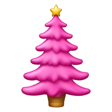 pink christmas tree with decoration  sticker