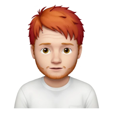Ed Sheeran wear a white shirt sticker