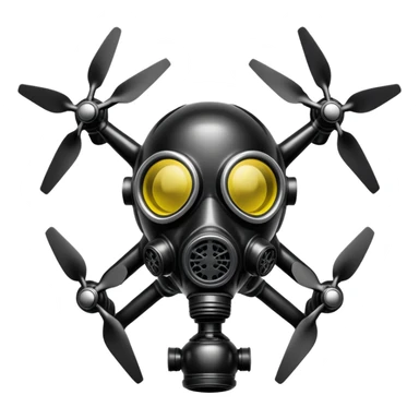 Latex drone with gasmask sticker