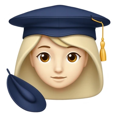 A navy wide-brimmed school hat sticker