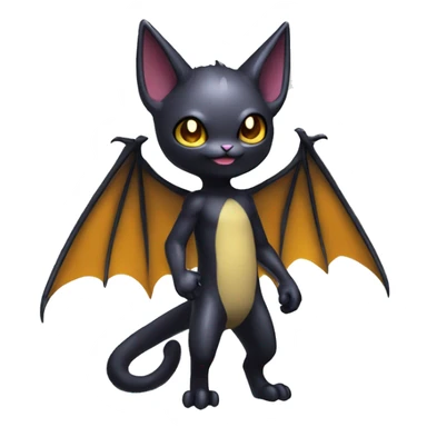 Shiny Dark-type-Poison-type-Fakémon-Bat-Cat full body sticker