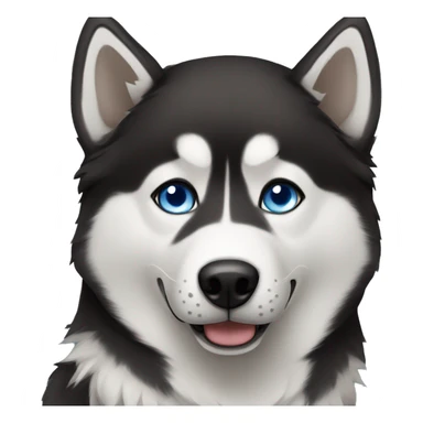 Black husky one blue eye one brown sticker