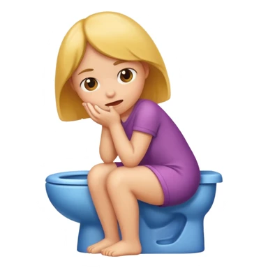 Girl pooping sticker