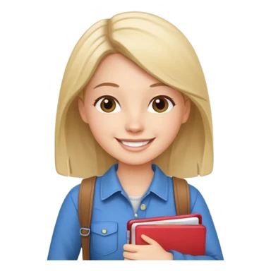 young woman with planner wears casual clothes sticker