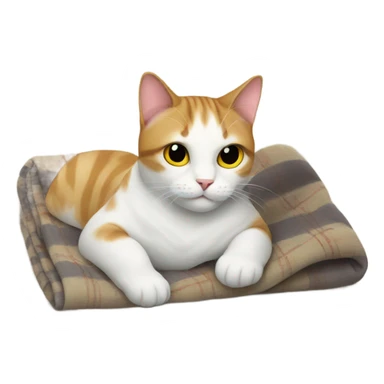 Cat on a blanket sticker