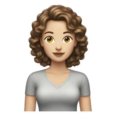 white woman with wavy brunette hair sticker