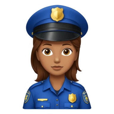 police woman with brown hair sticker