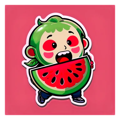 Money eating watermelon  sticker