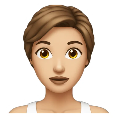 woman making botox with brown hair sticker