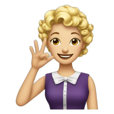 cheeky nono smile finger wave sticker