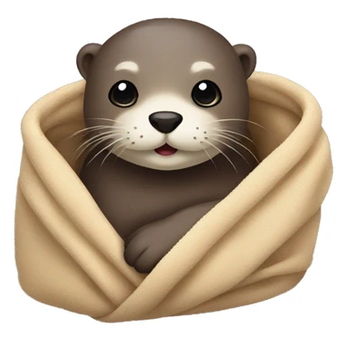otter cozy in blanket sticker