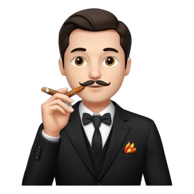 Style Birthday Photoshoot man in black smoking sticker