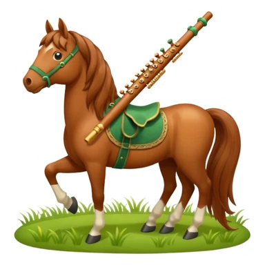 Horse playing the flute sticker