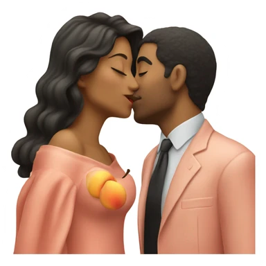 peach and kiss sticker