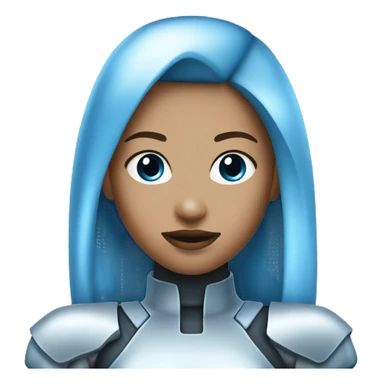 futuristic blue silver y2k emoji girl  sticker