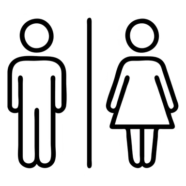 wc sign man & lady sticker