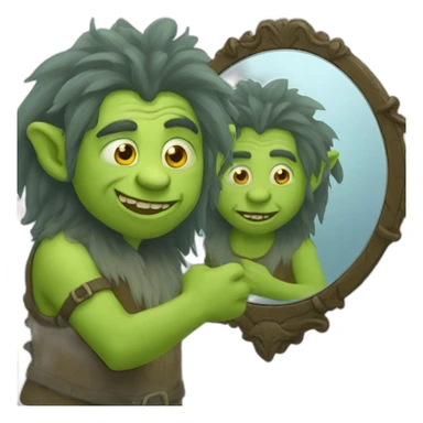 the troll and his mirror sticker
