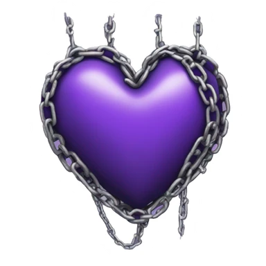 purple gothic heart with chains sticker