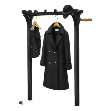 coat rack with black dress sticker