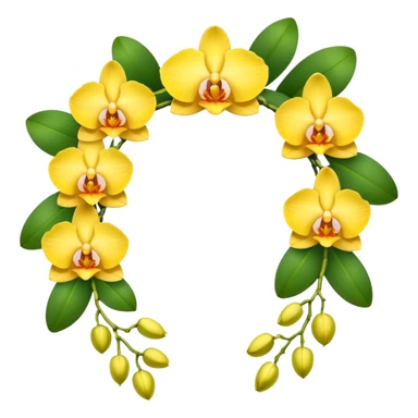Yellow orchid flower of indian wedding garland sticker