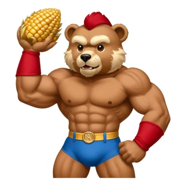 Can you create a emoji of threw Nebraska Cornhusker mascot sitting on top of the UCLA Bruin mascot sticker