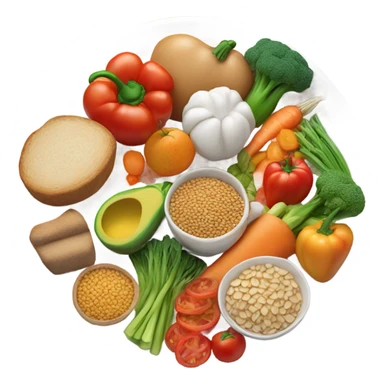 a large white round plate of healthy food sticker