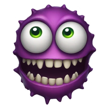 Monster teeth looking creepy eye emoji sticker
