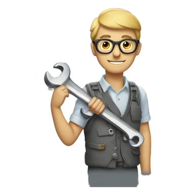 Nerd with spanner  sticker