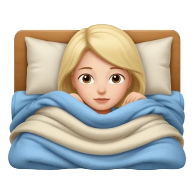 girl lying cosy in bed sticker