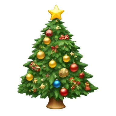 Fully decorated Christmas tree sticker