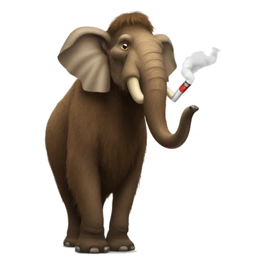 mammoth smoking a cigarette sticker
