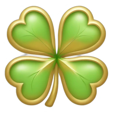 gold outline-four-leaf-clover sticker