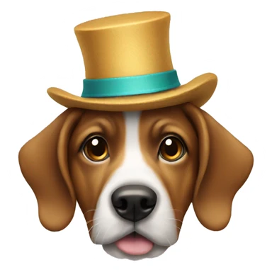 Dog with a funky hat sticker