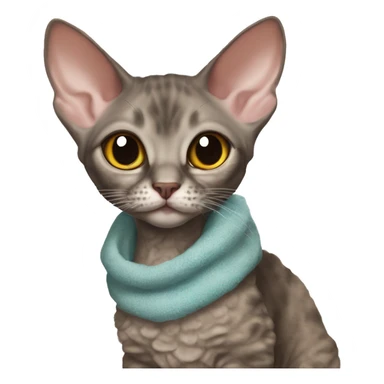 Koritsa is a playful and cuddly Devon Rex with curly fur and big, expressive eyes. She loves laps, cozy blankets, and brightening your day with her gentle purrs. sticker