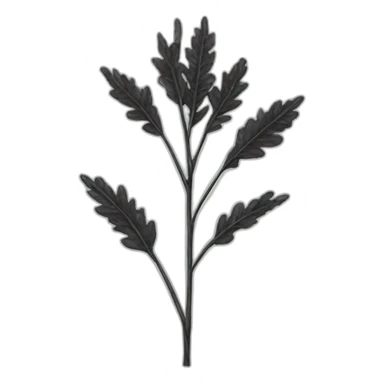 A dried plant in black sticker