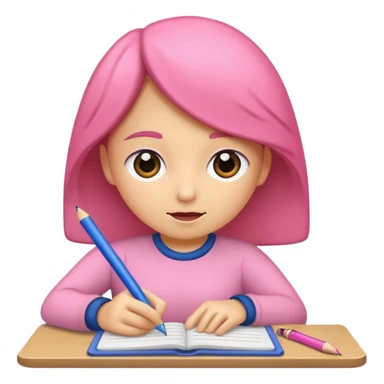 lapiz rosa escribiendo pensando sticker