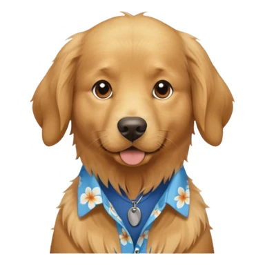 Goldern Dog – wearing blue aloha shirt sticker