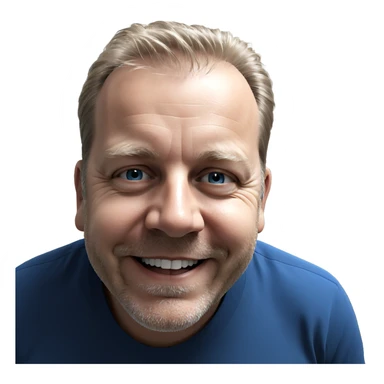 smiling old man in blue shirt sticker