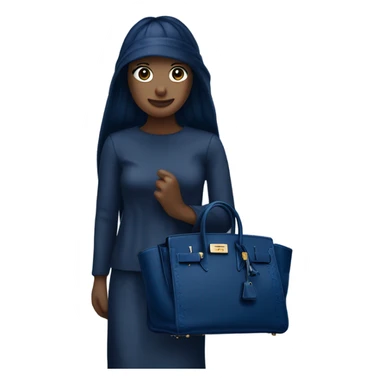 Just a dark blue birkin on it’s own not a person and only one birkin sticker